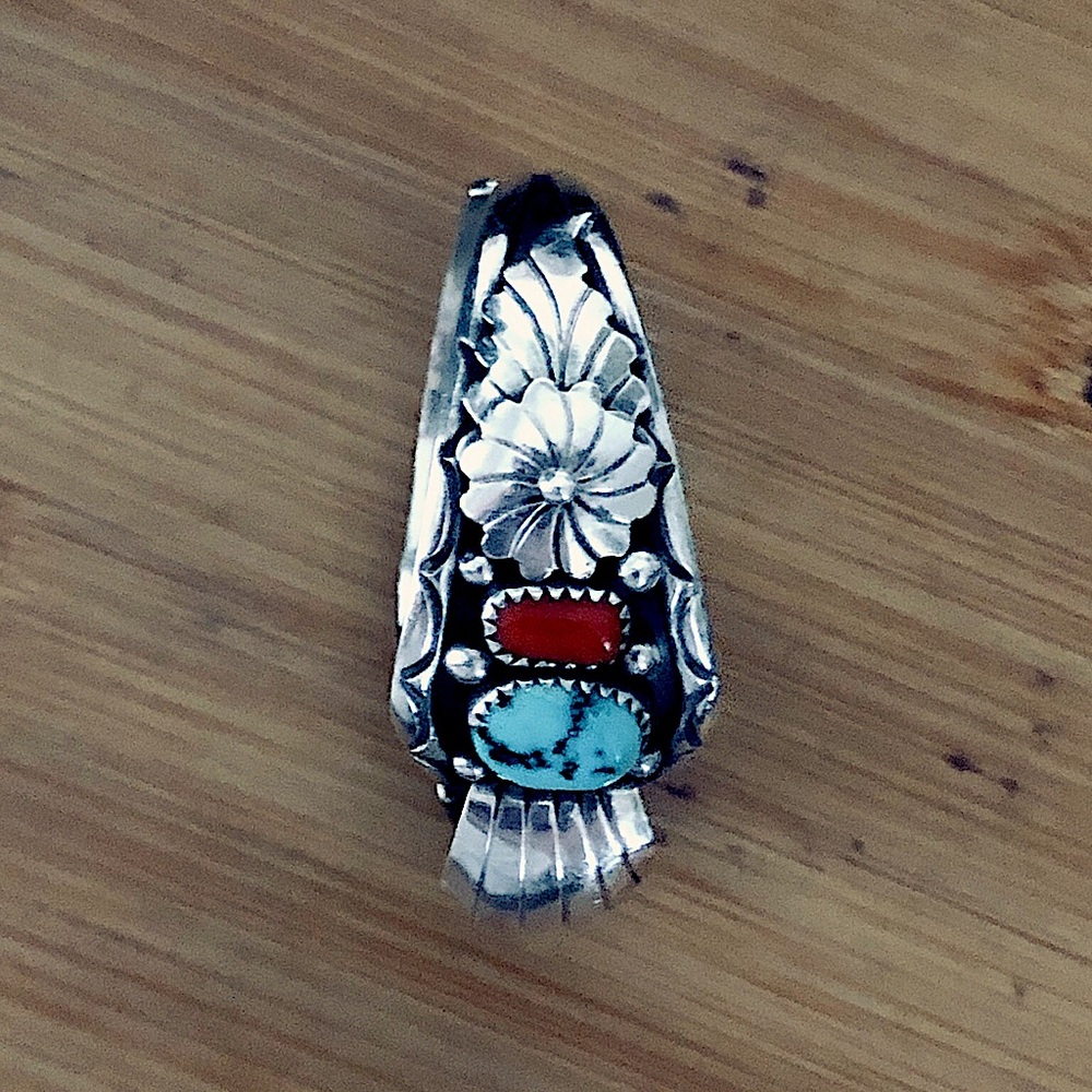 $235  Watch Cuff Vintage Navajo Signed Southwest Sterling Marked RB STERLING - Picture 6 of 11